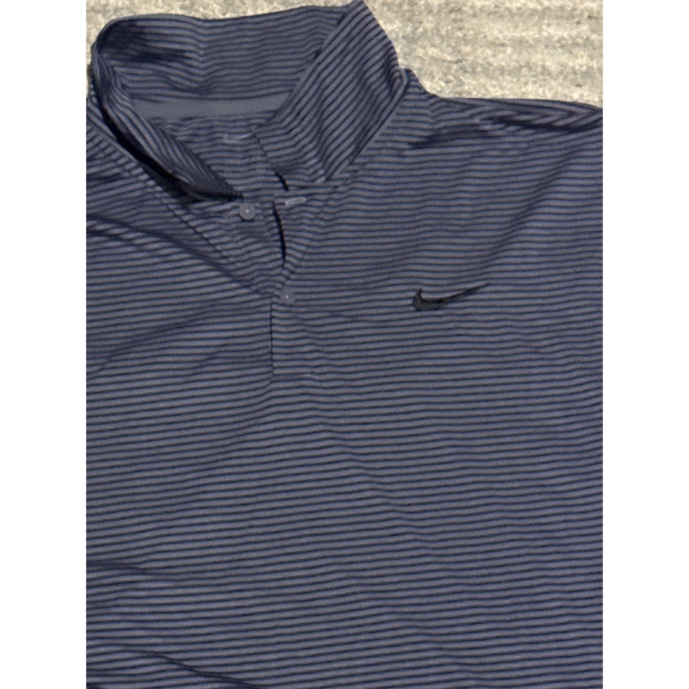 Nike Dri-FIT Mens XXL Navy Blue Grey Striped Golf Polo Shirt FZ5647-003 - Picture 2 of 6